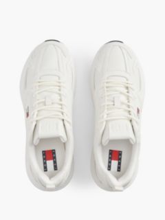 Mixed Texture Chunky Trainers — White 3