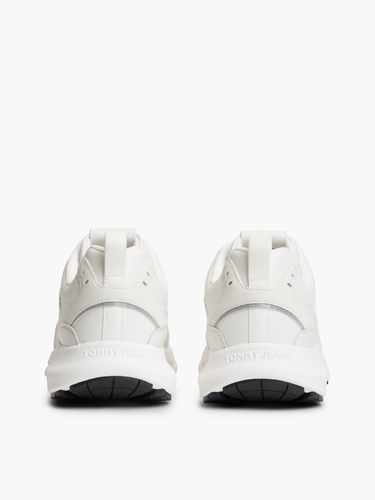 Mixed Texture Chunky Trainers — White