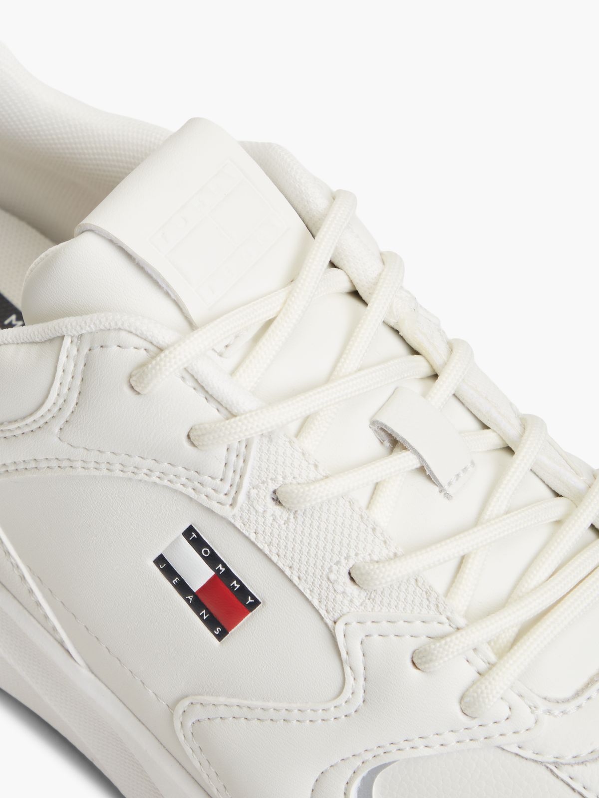 Mixed Texture Chunky Trainers — White