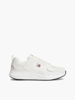 Mixed Texture Chunky Trainers — White 1