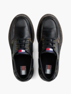 Archive Leather Cleat Boat Shoes — Black 3