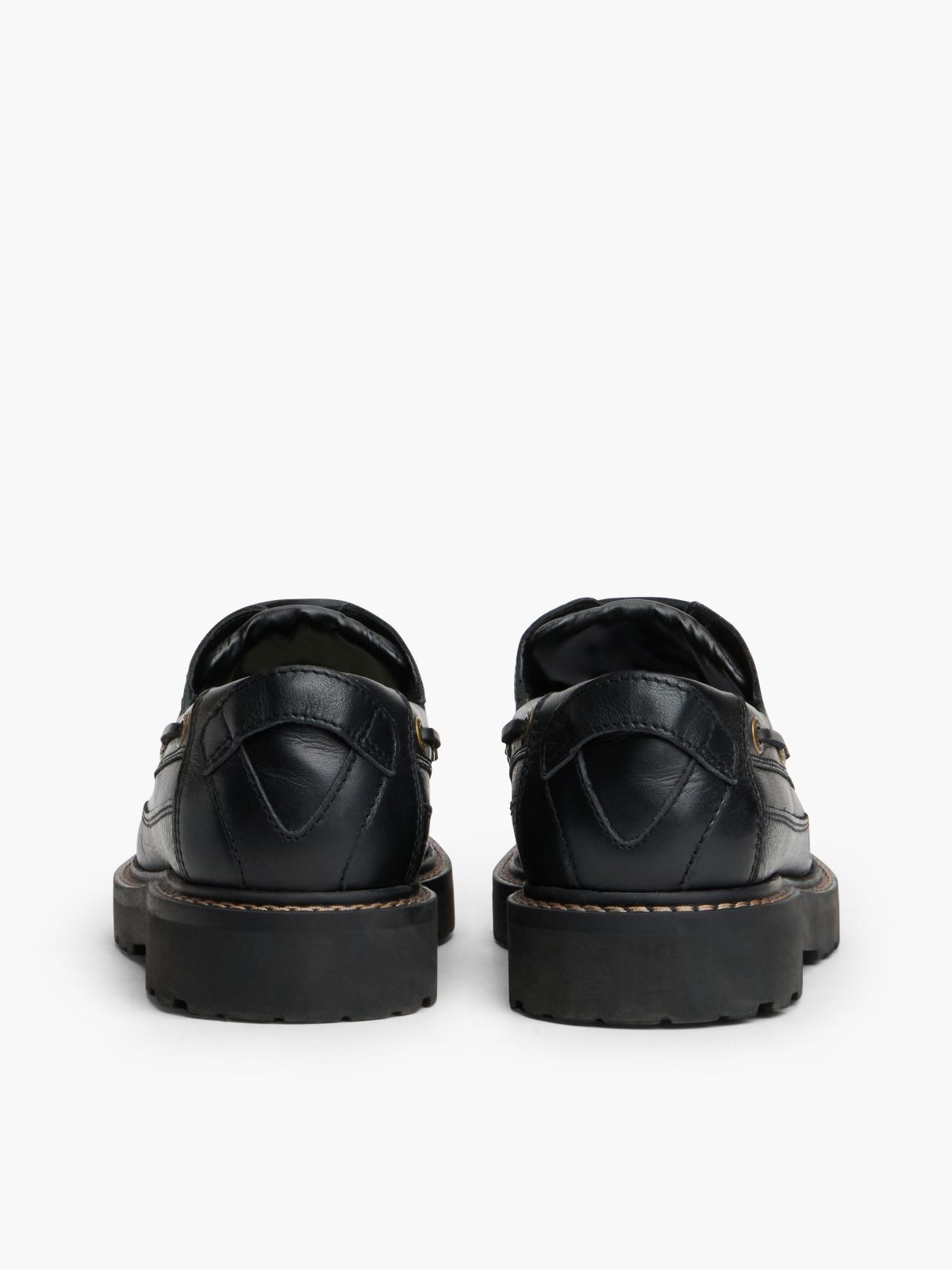 Archive Leather Cleat Boat Shoes — Black