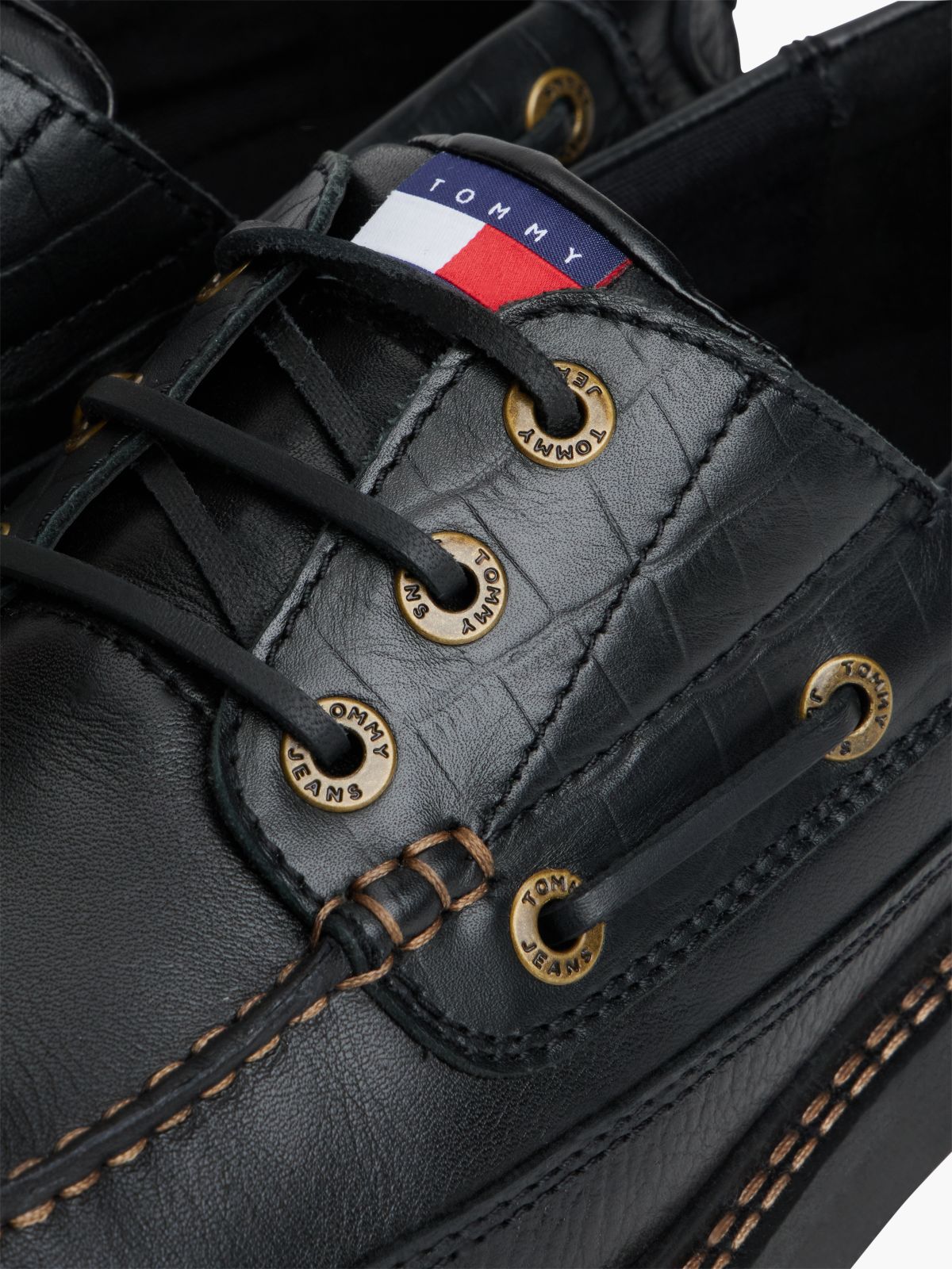 Archive Leather Cleat Boat Shoes — Black