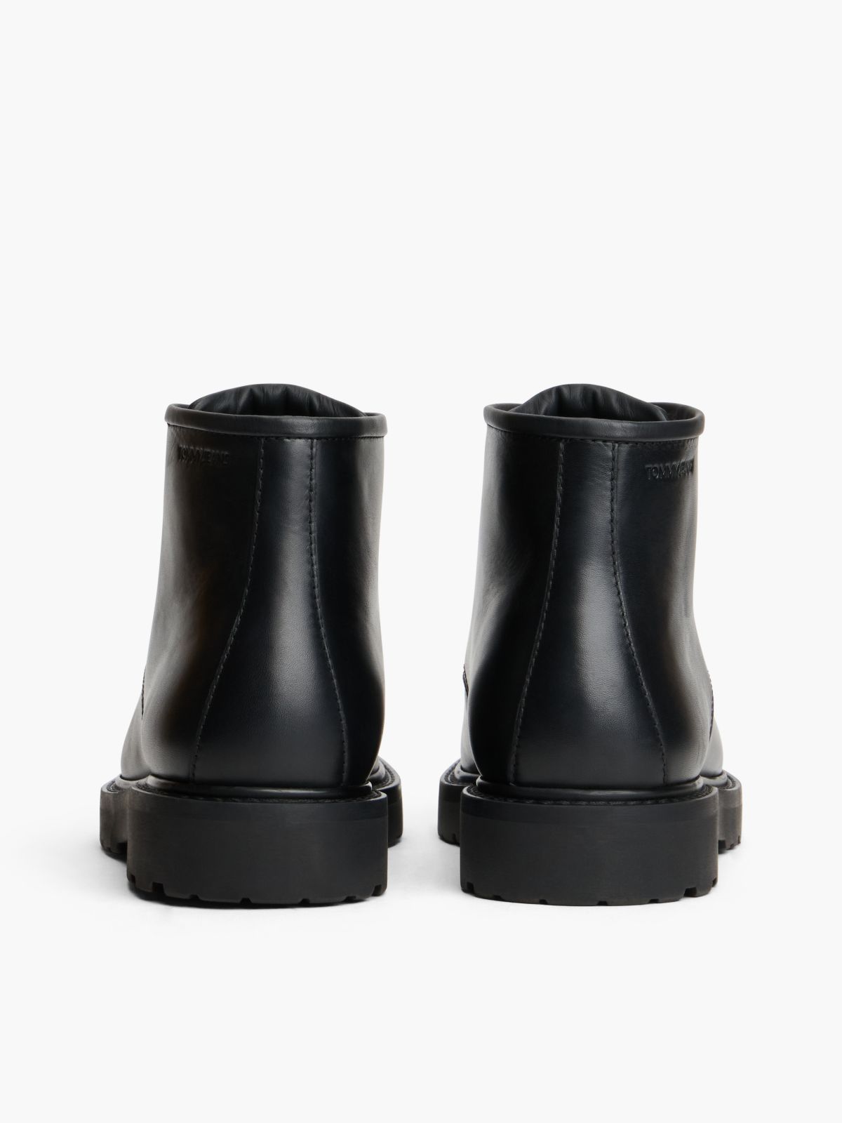 Archive Leather Lace-Up Mid Boots — Black