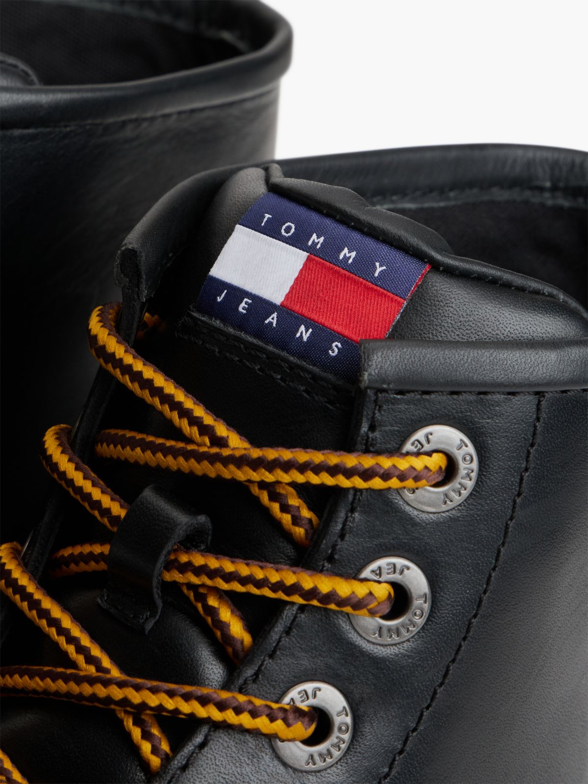 Archive Leather Lace-Up Mid Boots — Black