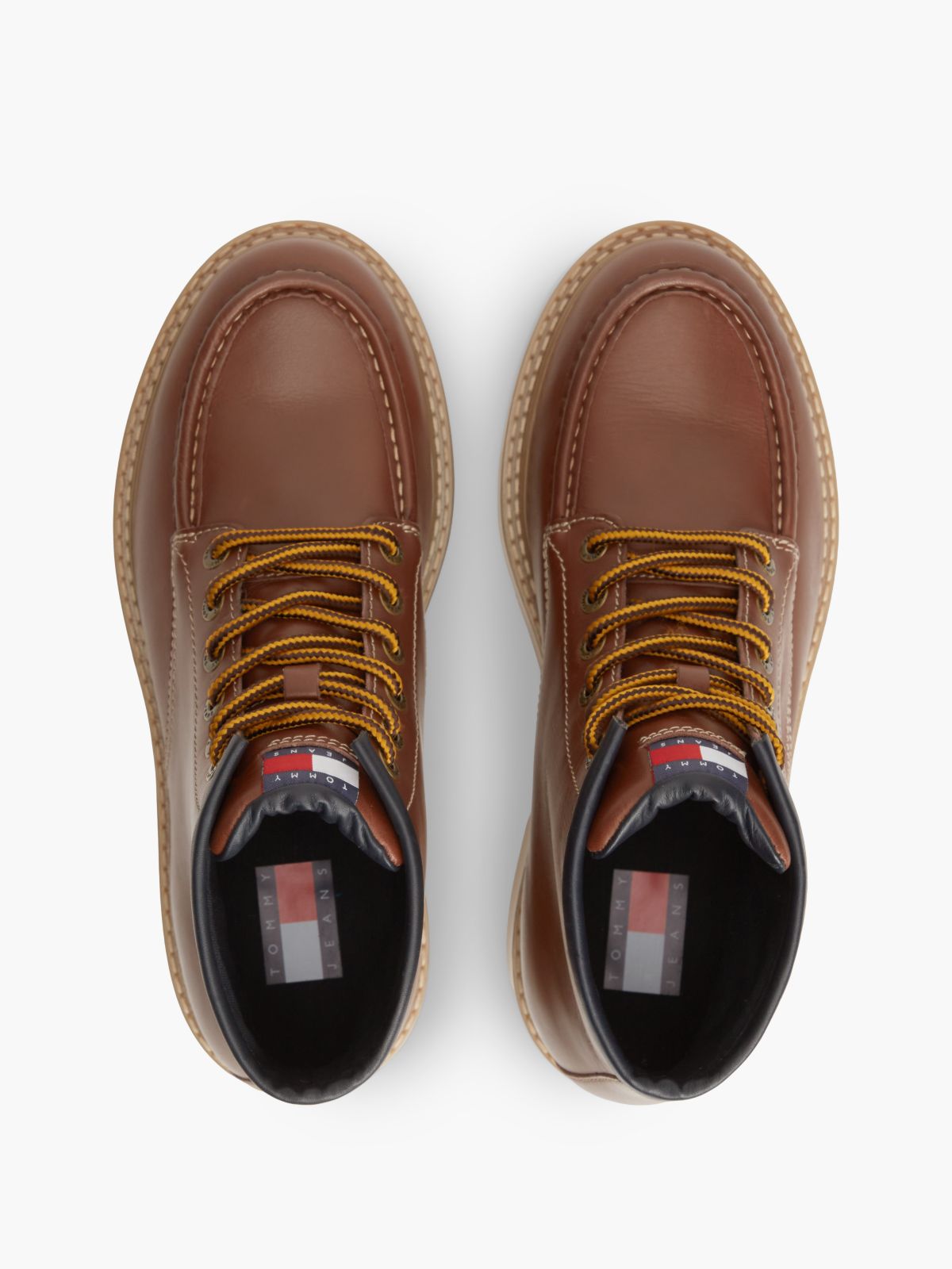 Archive Leather Lace-Up Mid Boots — Brown