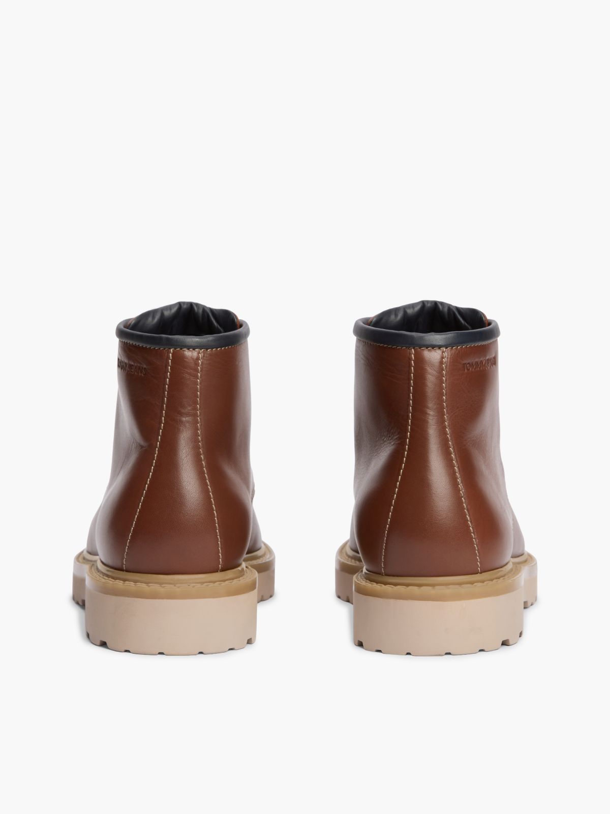 Archive Leather Lace-Up Mid Boots — Brown