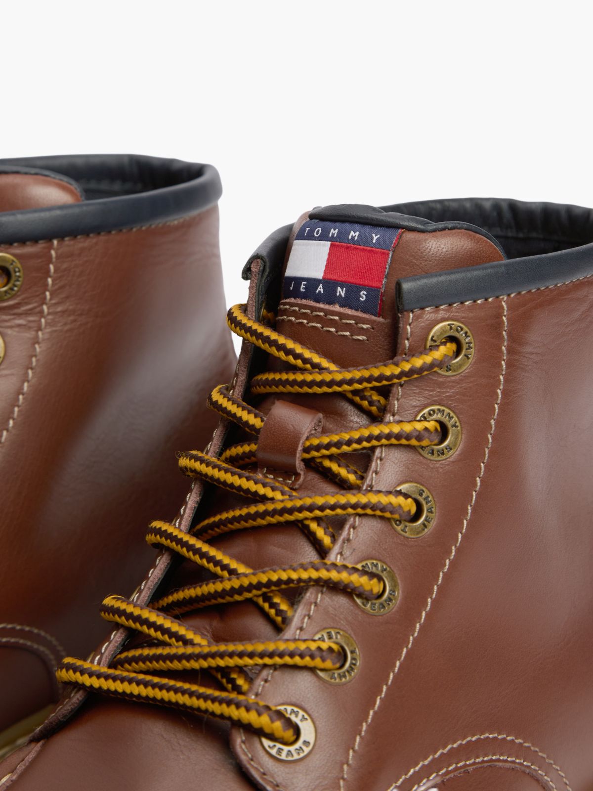 Archive Leather Lace-Up Mid Boots — Brown