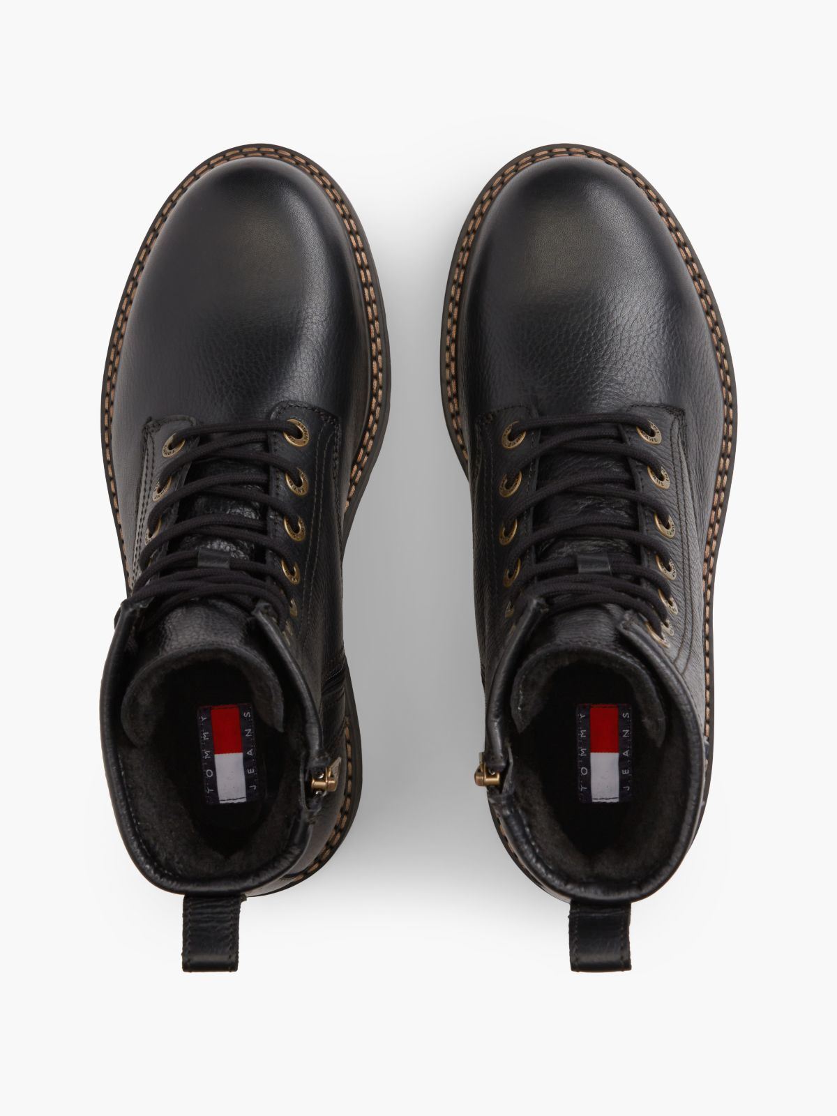 Archive Warm Lined Leather Lace-Up Boots — Black