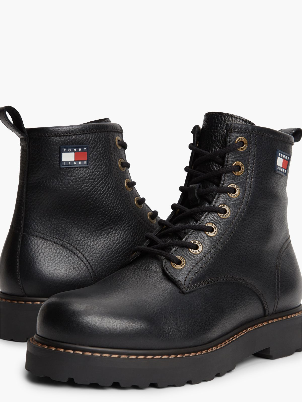 Archive Warm Lined Leather Lace-Up Boots — Black
