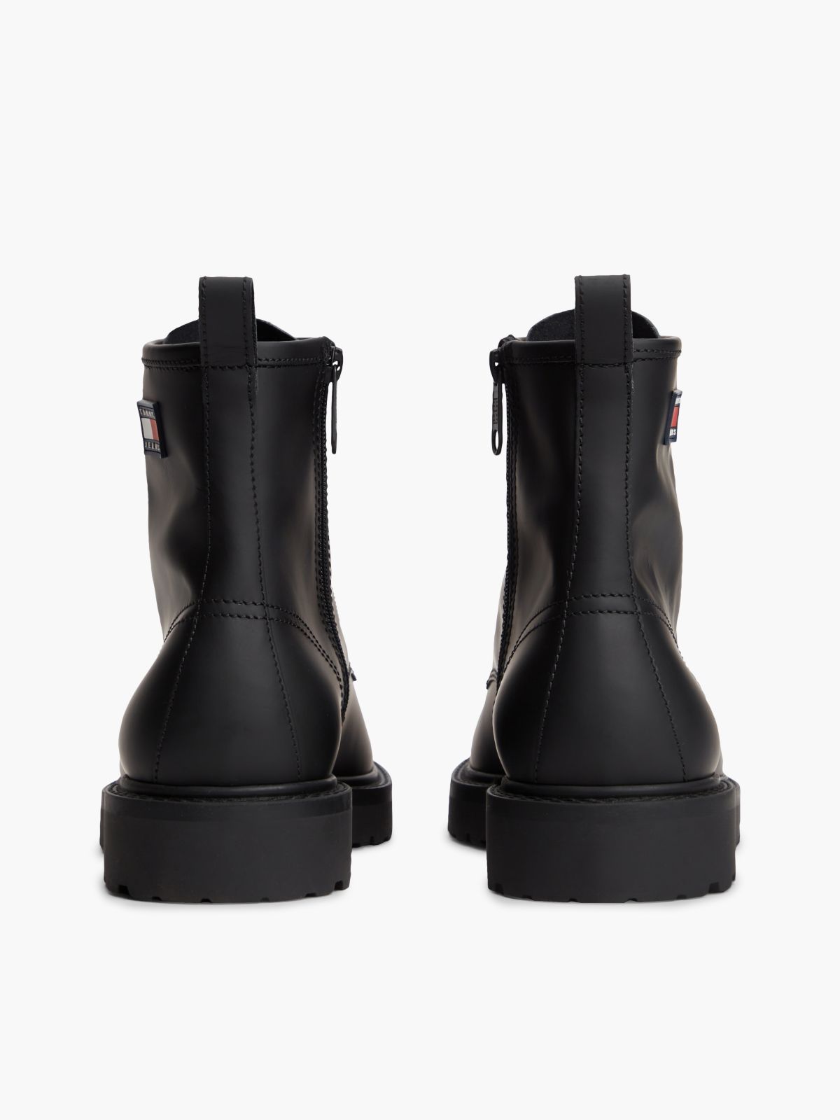 Archive Leather Lace-Up Mid Boots — Black