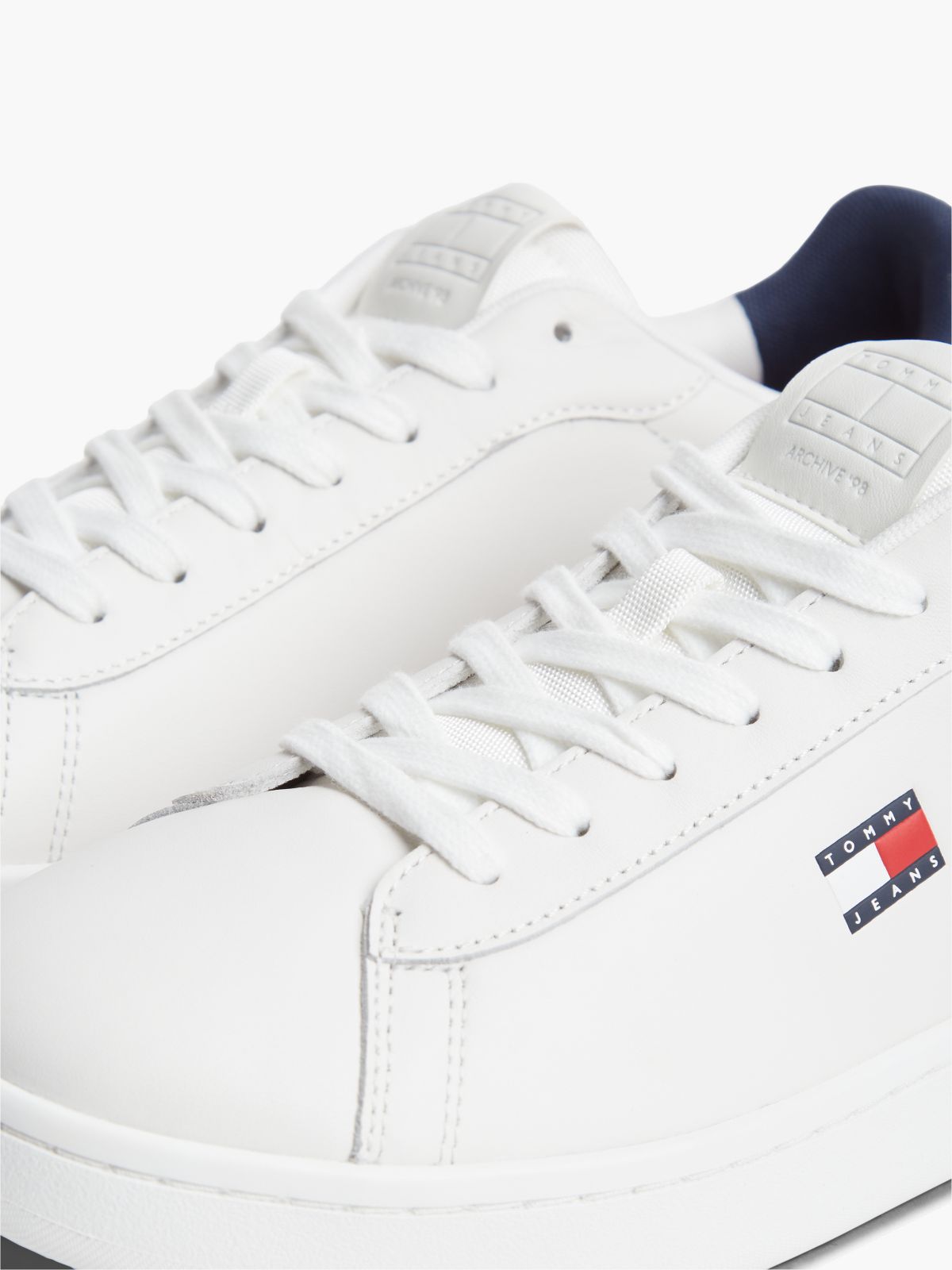 Leather Archive Court Trainers — White