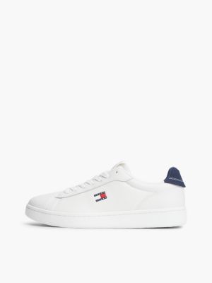 zapatillas archive de tenis en piel blanco de hombres tommy jeans
