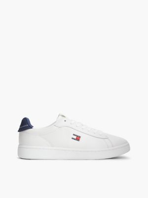 zapatillas archive de tenis en piel white de hombres tommy jeans