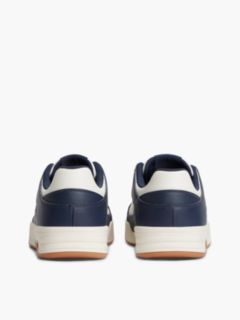 Leather Contrast Texture Basketball Trainers — Blue 4