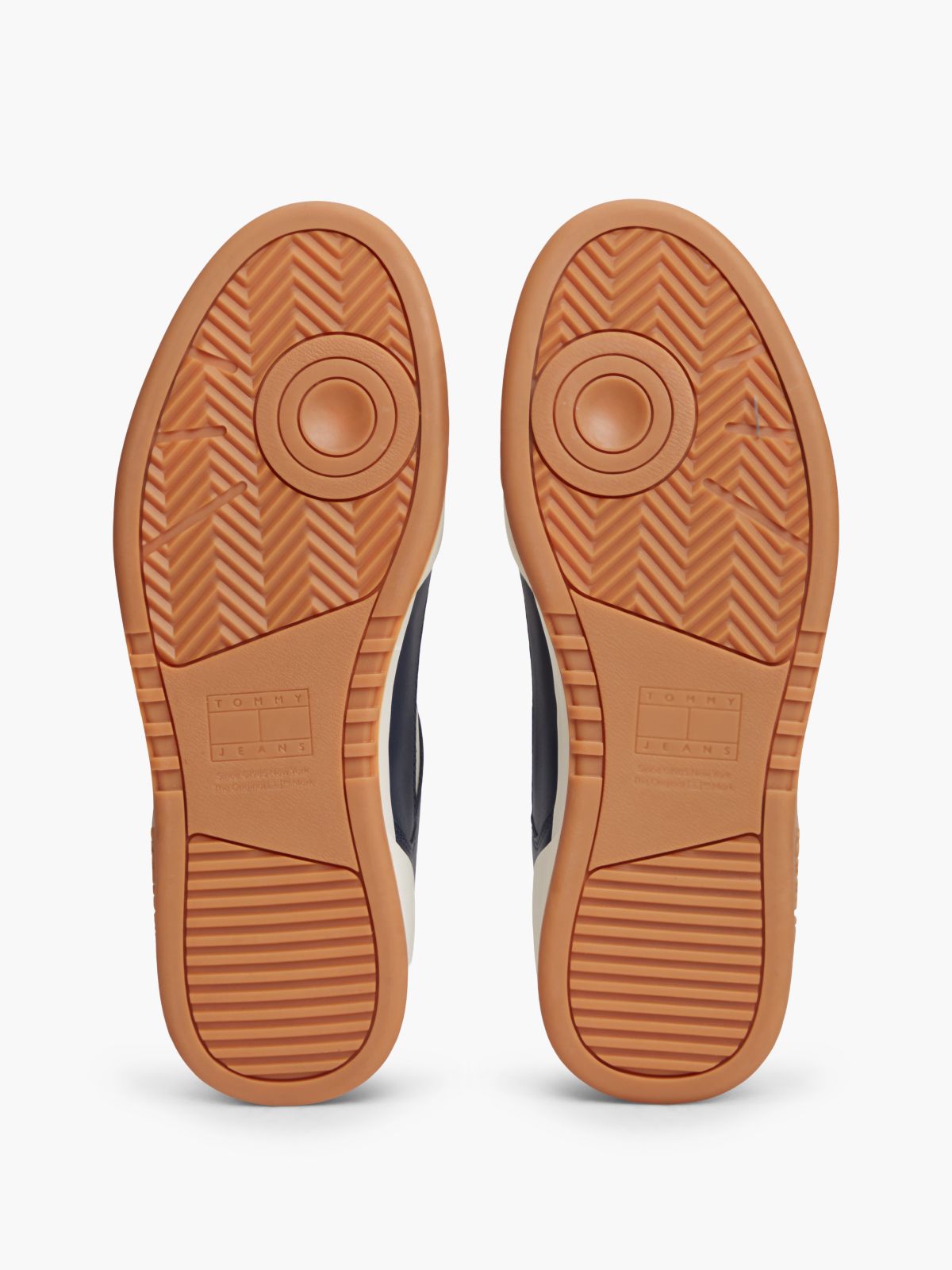 Leather Contrast Texture Basketball Trainers — Blue