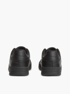 Leather Contrast Texture Basketball Trainers — Black 4