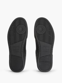 Leather Contrast Texture Basketball Trainers — Black 5