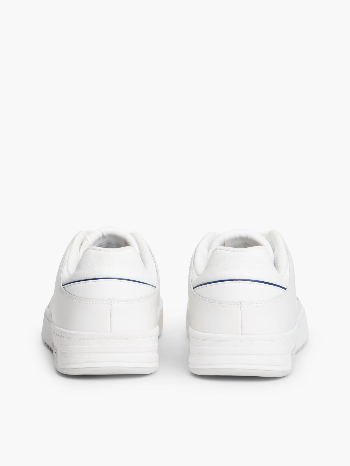 Leather Contrast Texture Basketball Trainers — White