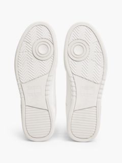 Leather Contrast Texture Basketball Trainers — White 5