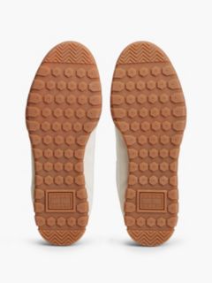 Leather Mixed Texture Low Profile Trainers — White 5