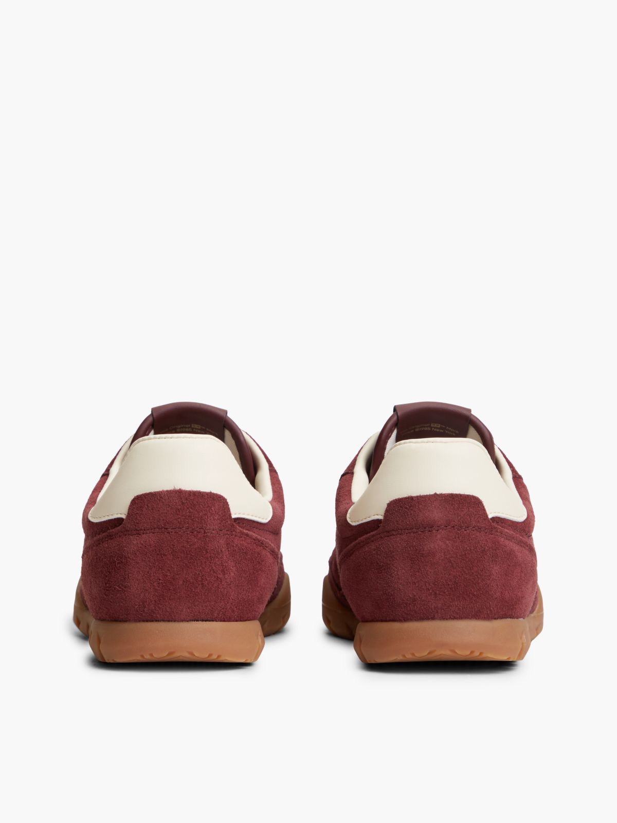 Suede Metallic Logo Low Profile Trainers — Red