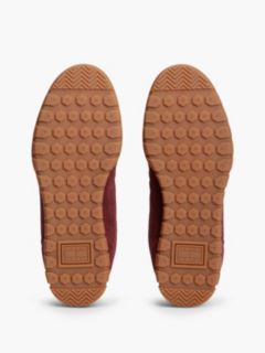Suede Metallic Logo Low Profile Trainers — Red 5