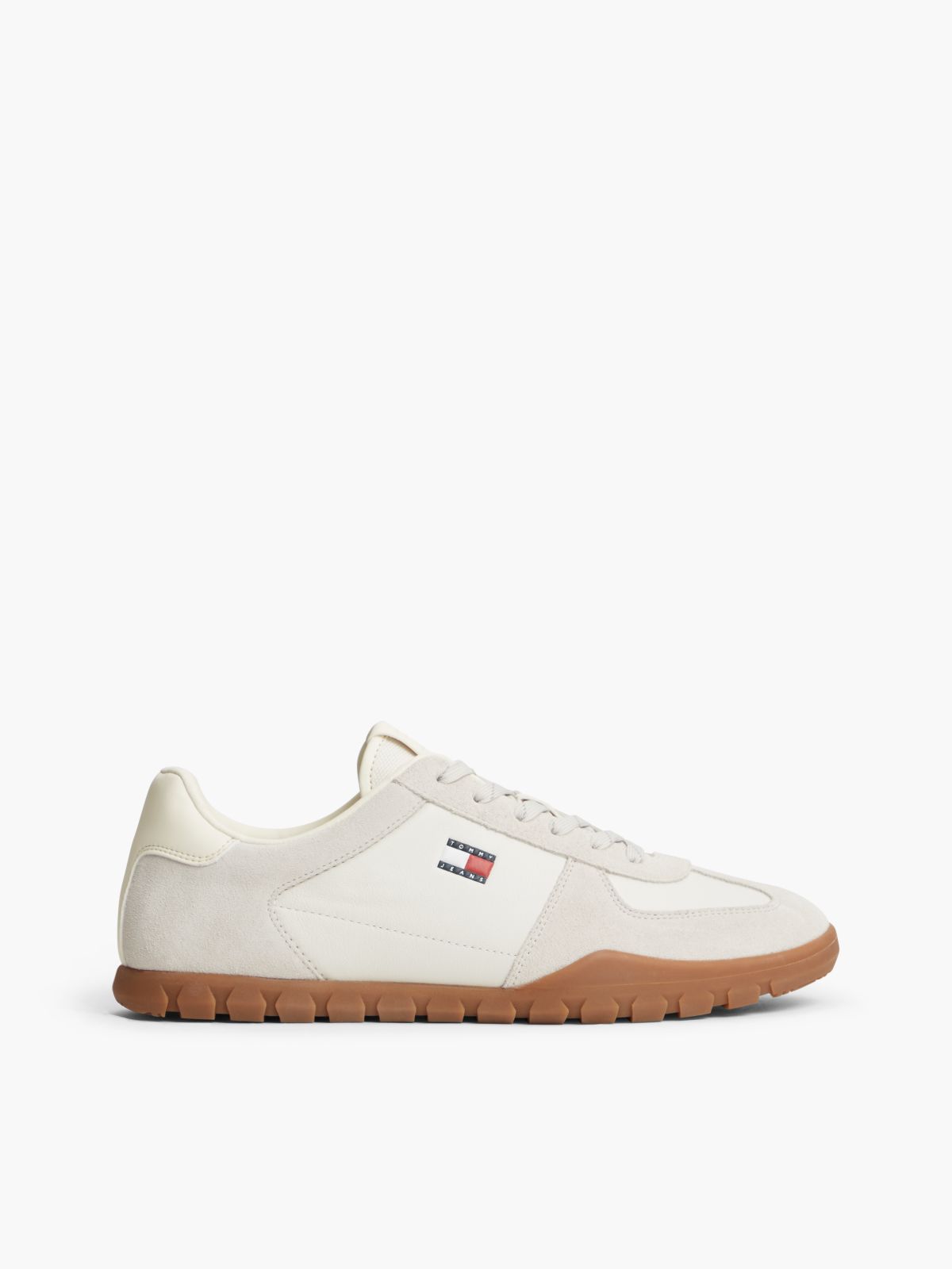 Leather Cleat Low Profile Trainers — White