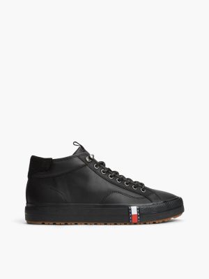 black skórzane buty sportowe archive typu chukka z podeszwą z protektorem dla mężczyźni - tommy jeans