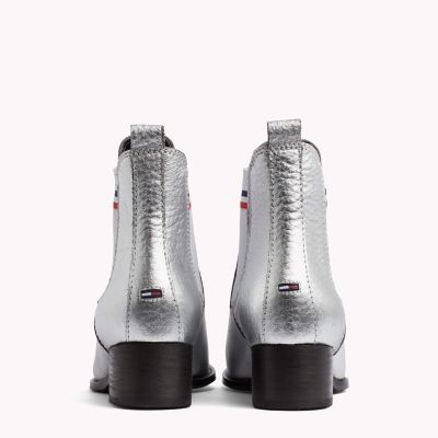 tommy hilfiger metallic boots