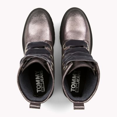 tommy hilfiger buckle lace up boot schnürstiefelette