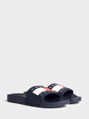 tommy hilfiger slides blue