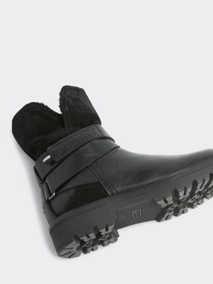 tommy hilfiger zip detail biker boots