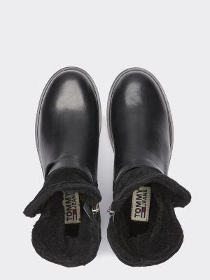 tommy hilfiger signature tape buckle biker boots