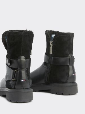 tommy hilfiger zip detail biker boots