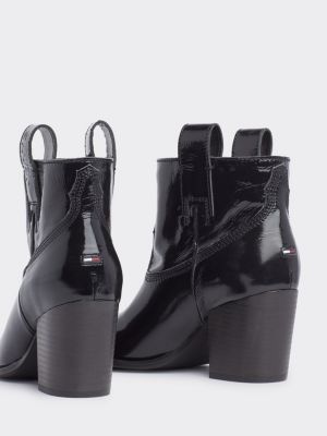 tommy hilfiger patent boots