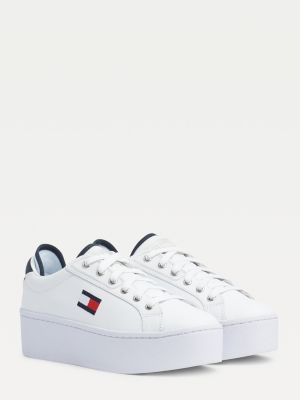 Contrast Flag Flatform Trainers | WHITE 