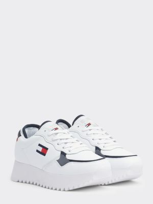 tommy hilfiger white high cleated sneaker trainers