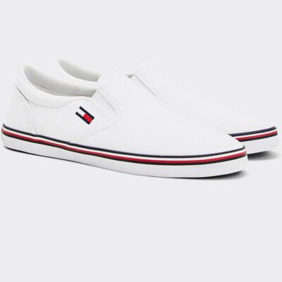 tommy hilfiger white slip ons