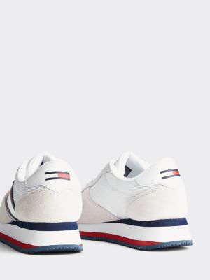 tommy hilfiger black & red flag detail sneaker trainers