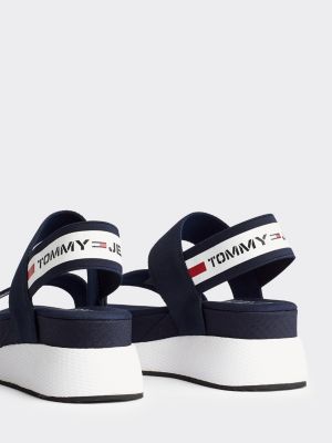 tommy jeans technical navy platform sandals