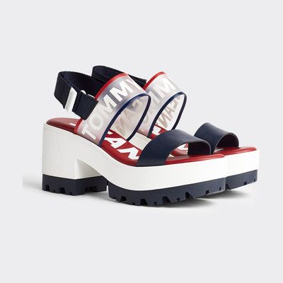 tommy jeans technical navy platform sandals