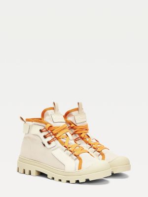 cleated sole lace up boots