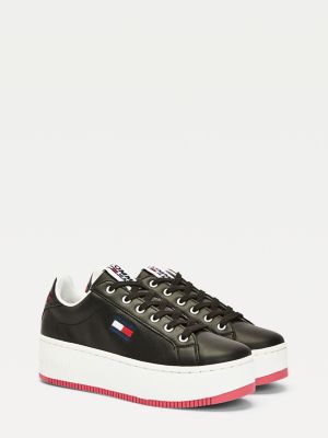tommy hilfiger womens black trainers