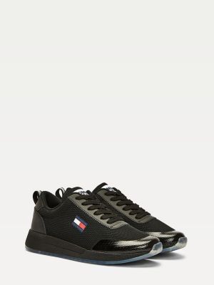 tommy hilfiger tobias flag mesh trainers in navy