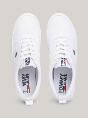 white classics low-top cotton trainers for women tommy jeans