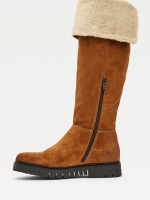tommy hilfiger fur lined boots