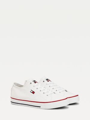 Vulcanised Low-Top Trainers | WHITE 
