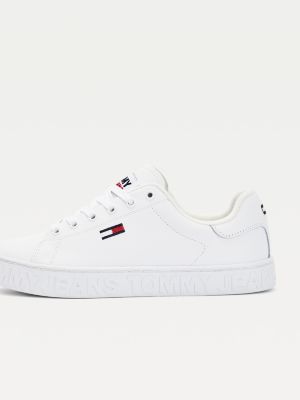 tommy hilfiger cool leather debossed sneaker