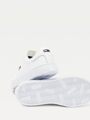 tommy hilfiger embossed leather trainers